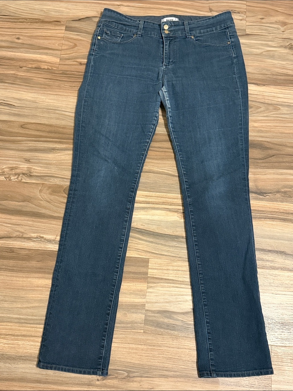 Paige Hidden Hills Straight 26 Mid Rise Stretch Medium Wash Denim Jeans